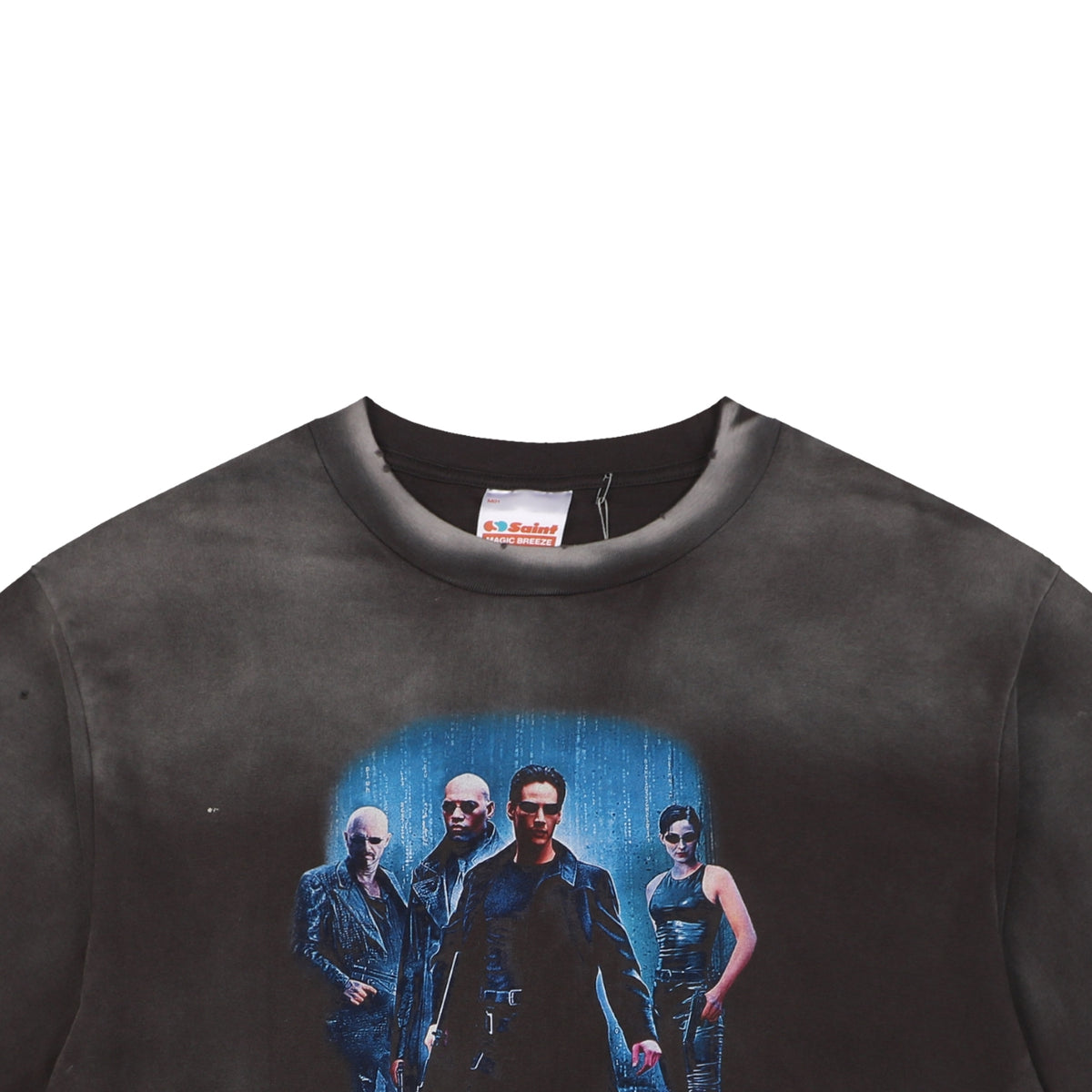 Saint Michael The Matrix Movie Poster Graphic Short Sleeve Tee Washed Black
