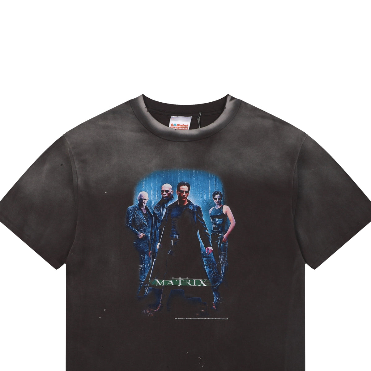 Saint Michael The Matrix Movie Poster Graphic Short Sleeve Tee Washed Black