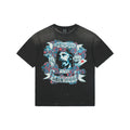 Saint Michael Rose Jesus Body & Soul Tattoo Graphic Short Sleeve Tee Washed Black