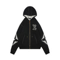 Louis Vuitton LV Monogram Intarsia Star Panel Zip-Up Hoodie Black