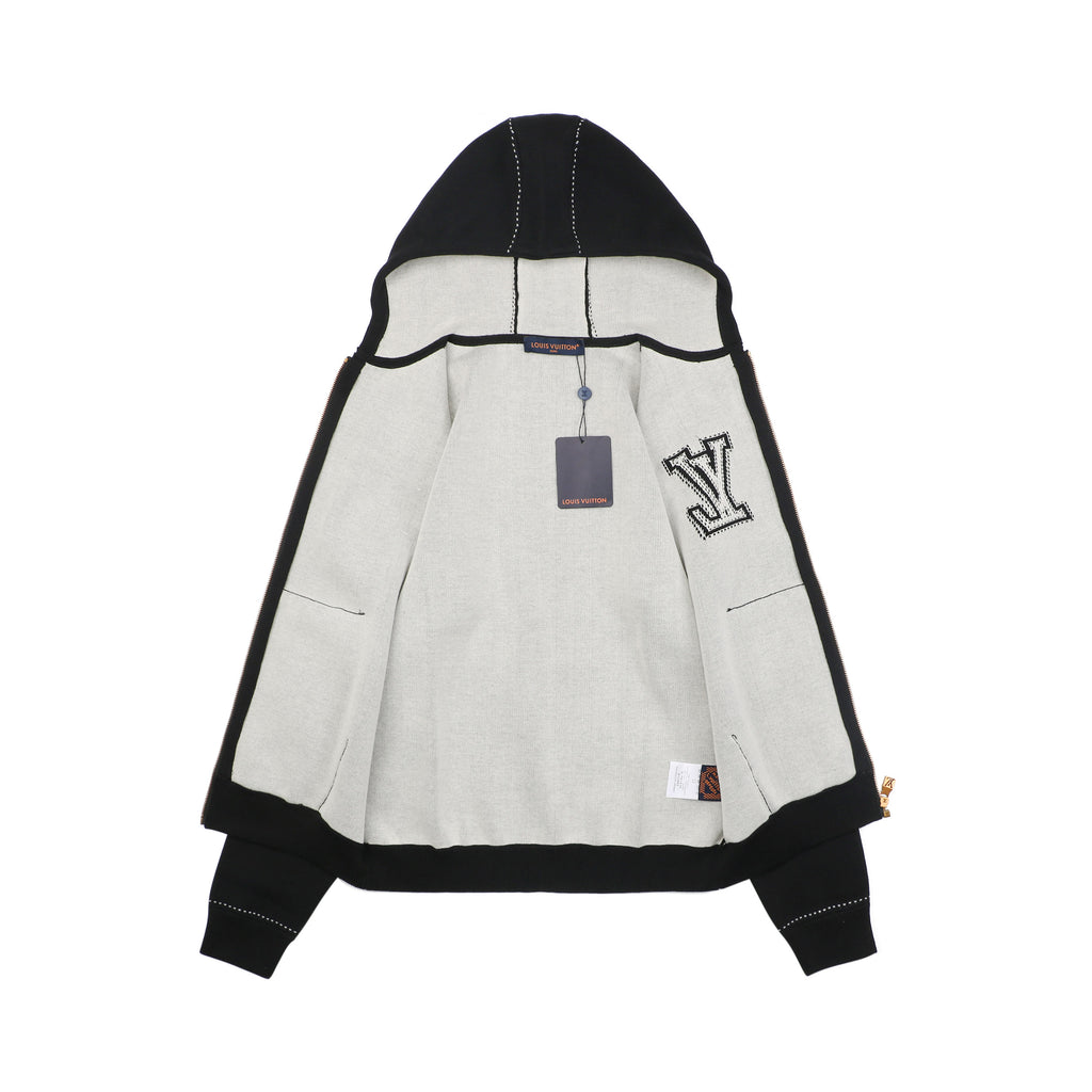 Louis Vuitton LV Monogram Intarsia Star Panel Zip-Up Hoodie Black