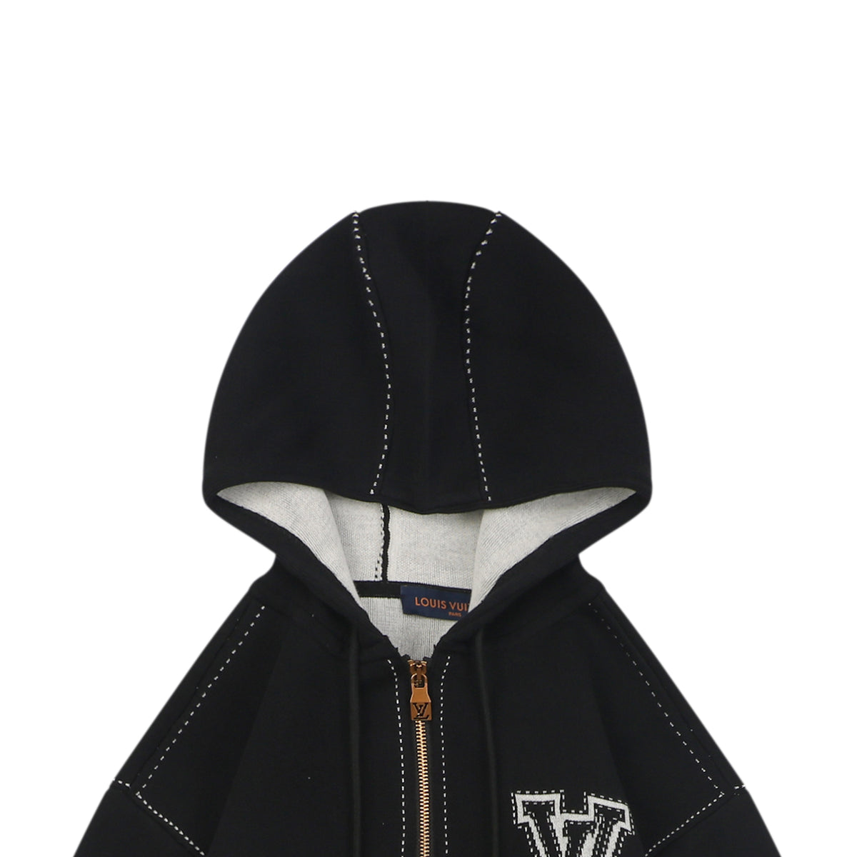 Louis Vuitton LV Monogram Intarsia Star Panel Zip-Up Hoodie Black