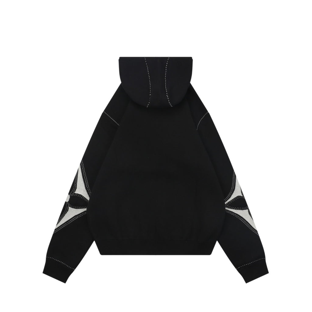Louis Vuitton LV Monogram Intarsia Star Panel Zip-Up Hoodie Black