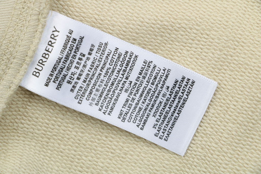 Burberry Equestrian Knight Circular Print Cotton Shorts Stone Beige
