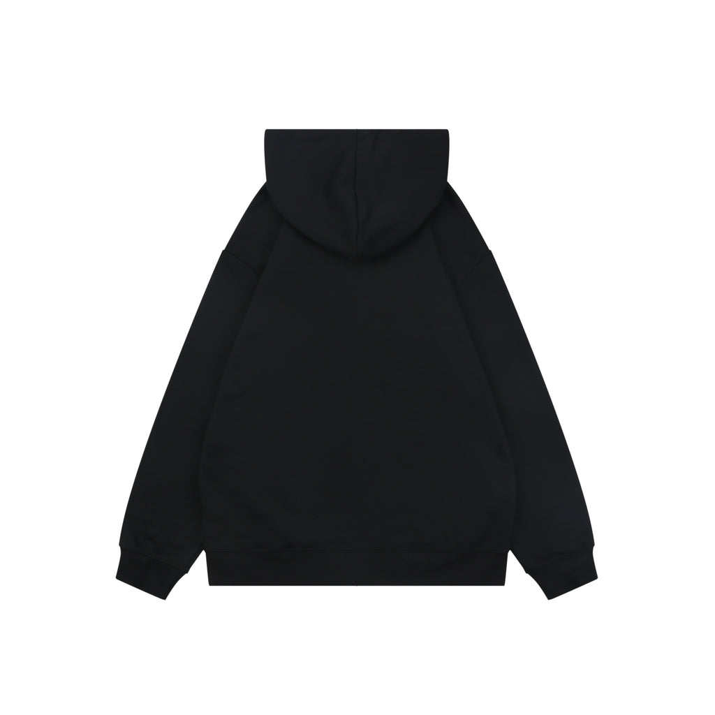 Louis Vuitton Hand-Painted Monogram Chain Stitch Embroidered Zip-Up Hoodie Black