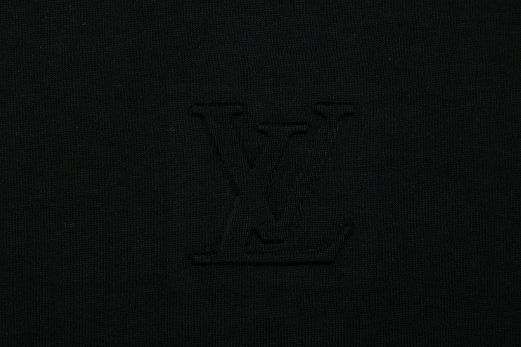 Louis Vuitton Center Monogram Embossed Tonal Long Sleeve Tee Black