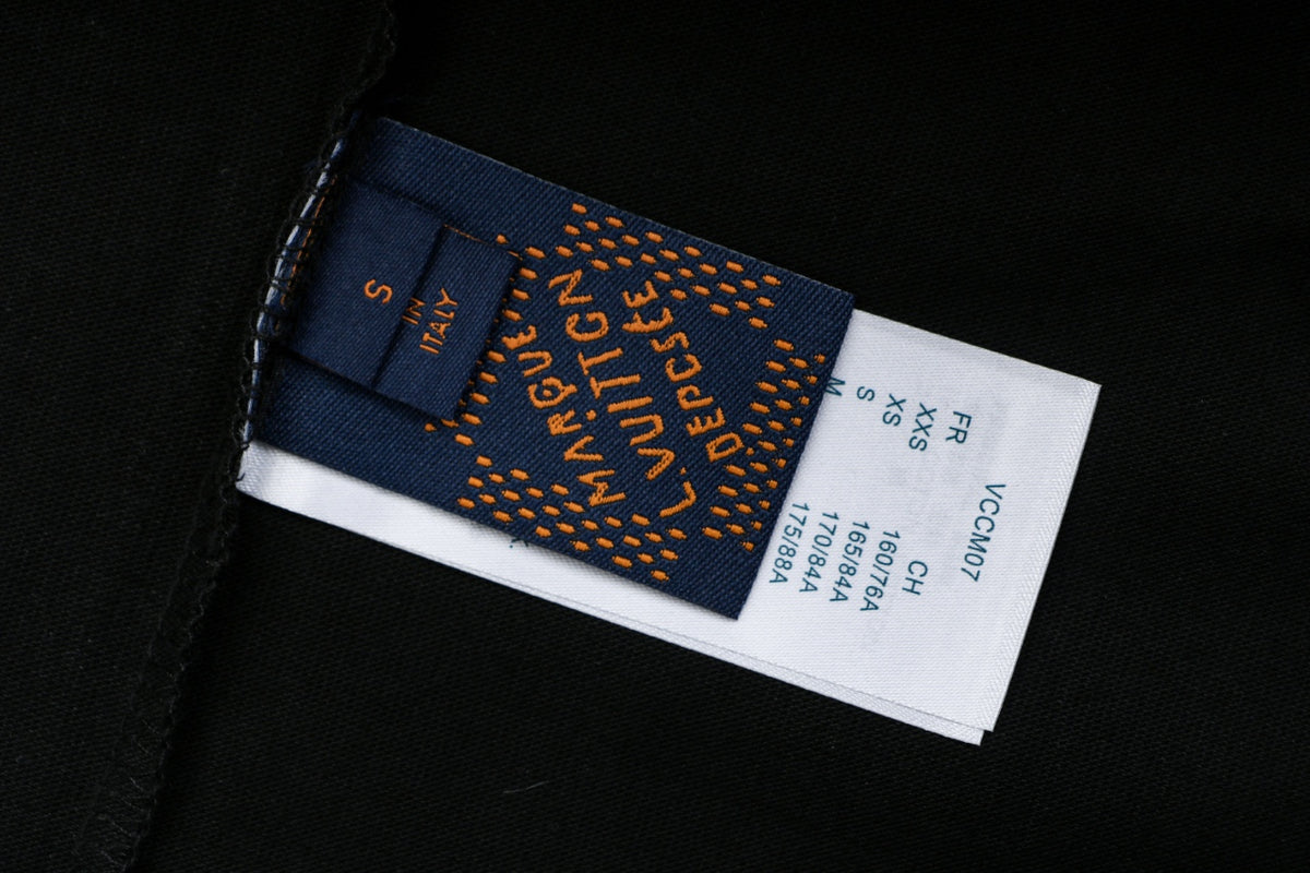 Louis Vuitton Center Monogram Embossed Tonal Long Sleeve Tee Black