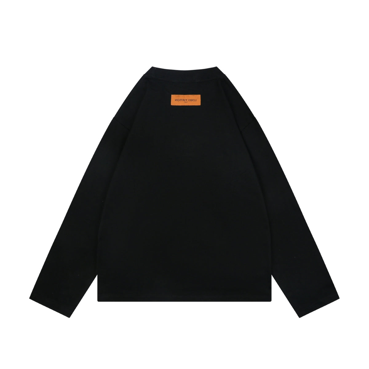 Louis Vuitton Center Monogram Embossed Tonal Long Sleeve Tee Black