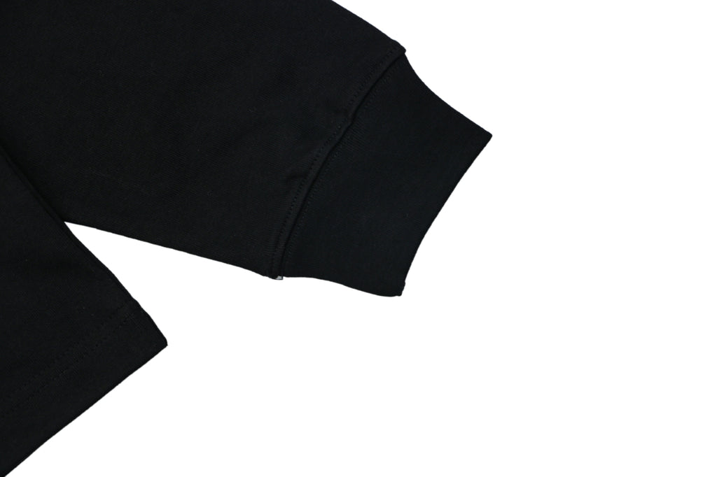 Gucci Center Tonal Interlocking GG Embroidered Long Sleeve Tee Black