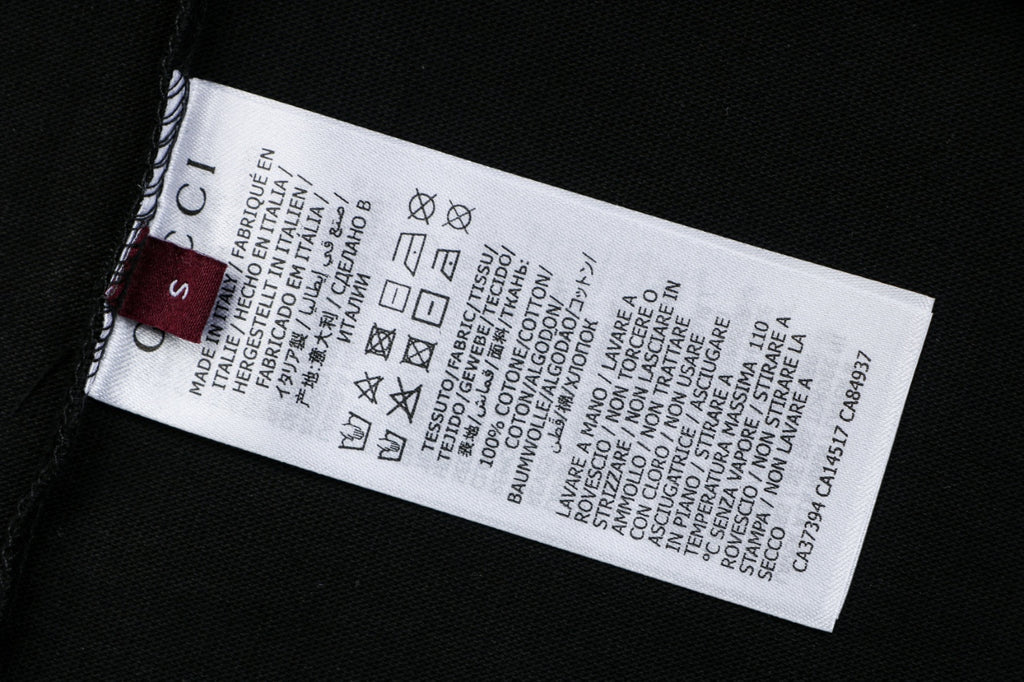 Gucci Center Tonal Interlocking GG Embroidered Long Sleeve Tee Black