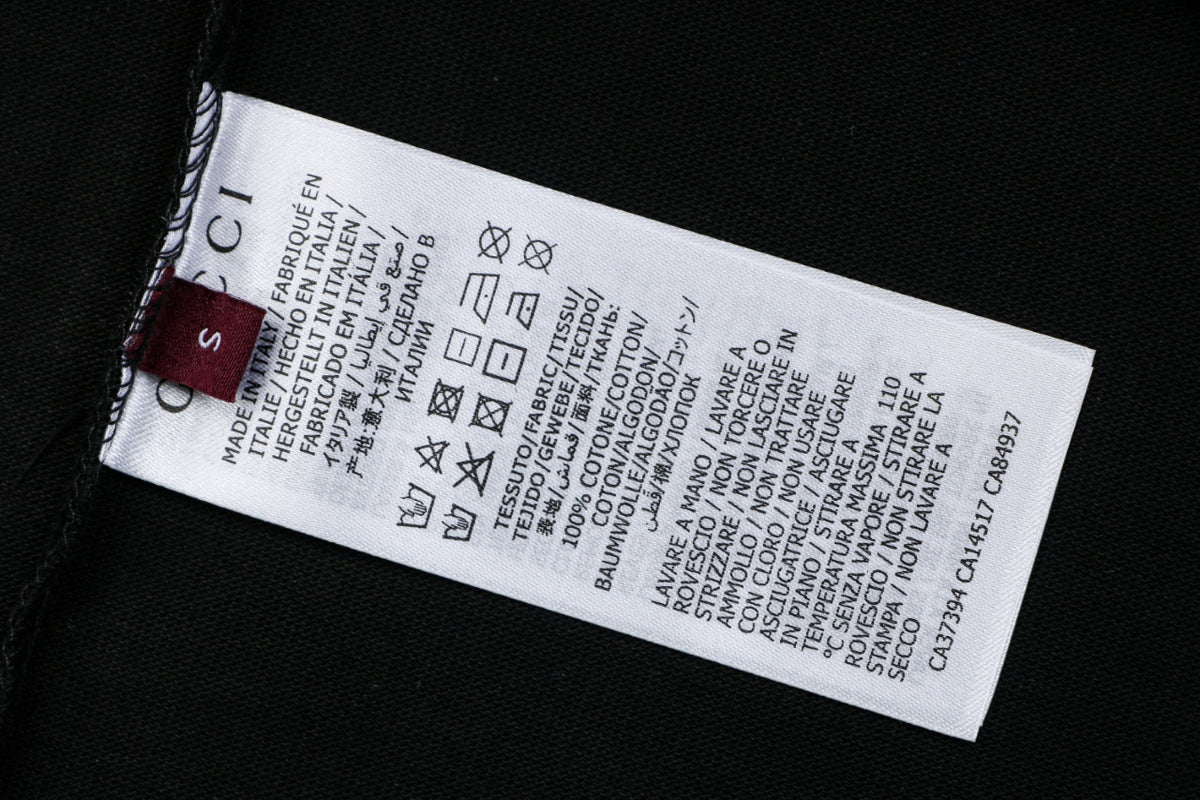 Gucci Center Tonal Interlocking GG Embroidered Long Sleeve Tee Black