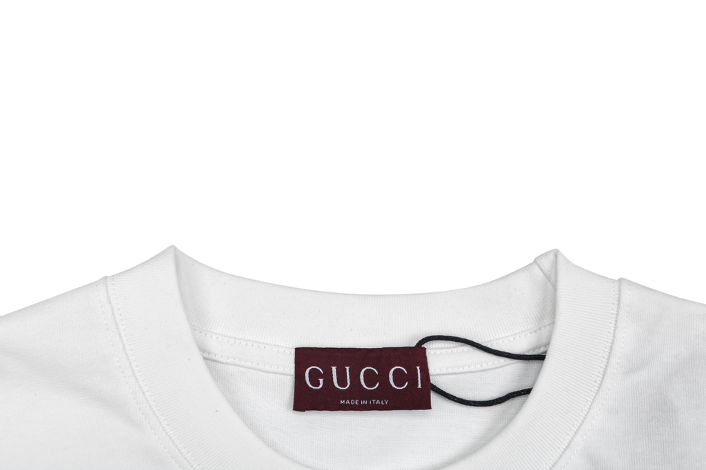 Gucci Center Tonal Interlocking GG Embroidered Long Sleeve Tee White