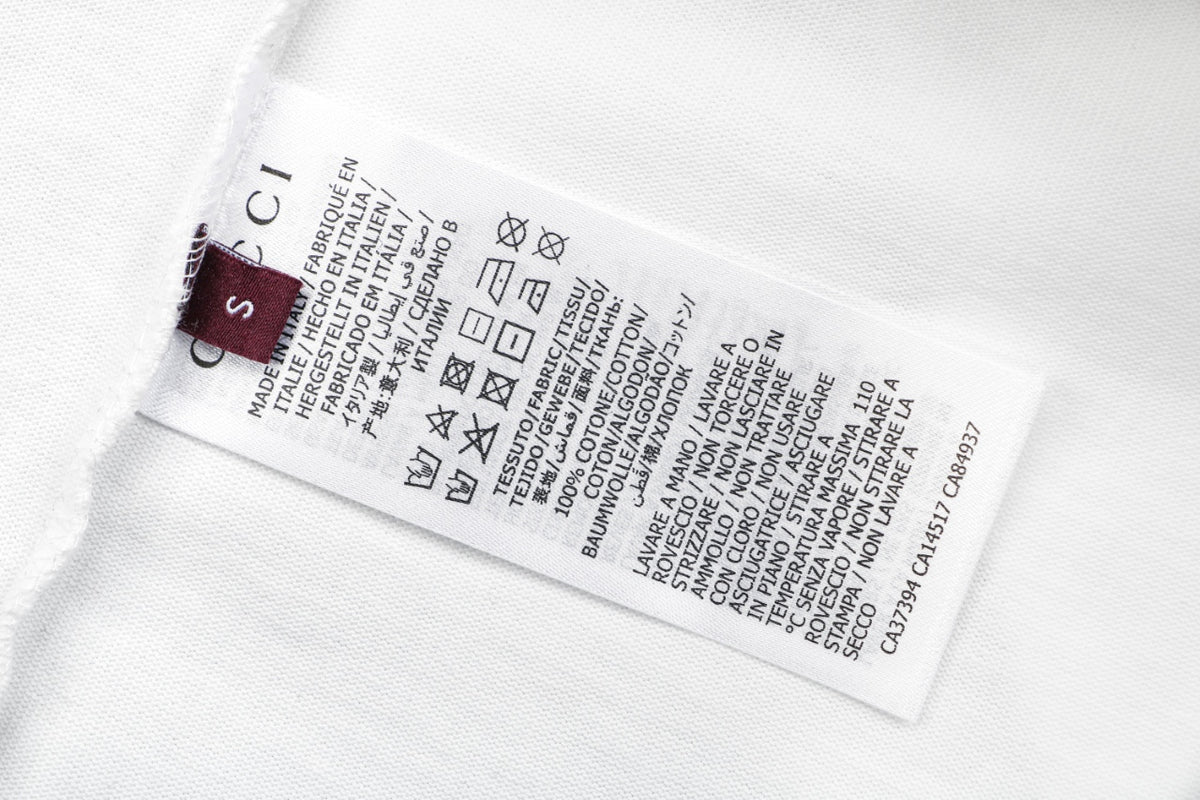 Gucci Center Tonal Interlocking GG Embroidered Long Sleeve Tee White