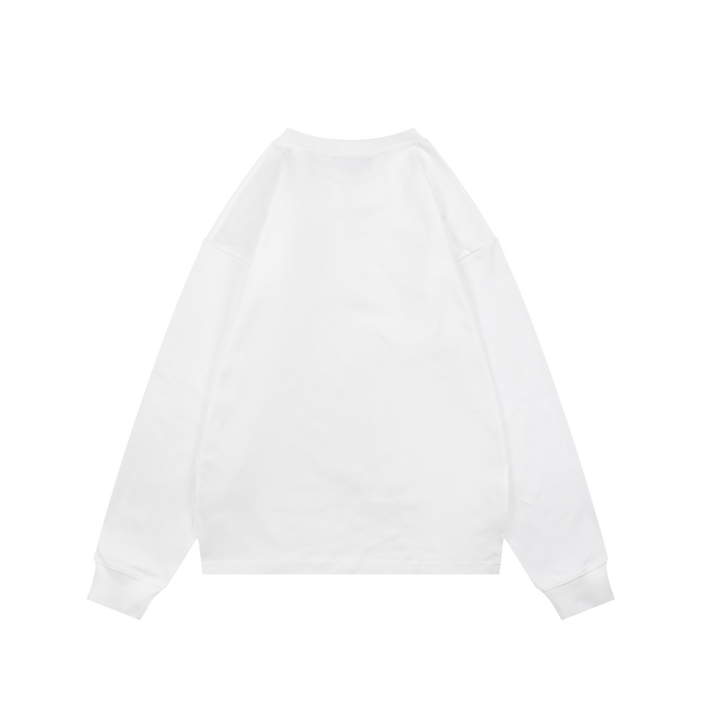 Gucci Center Tonal Interlocking GG Embroidered Long Sleeve Tee White