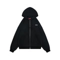 Gucci Small Logo Text Print Zip-Up Hoodie Black