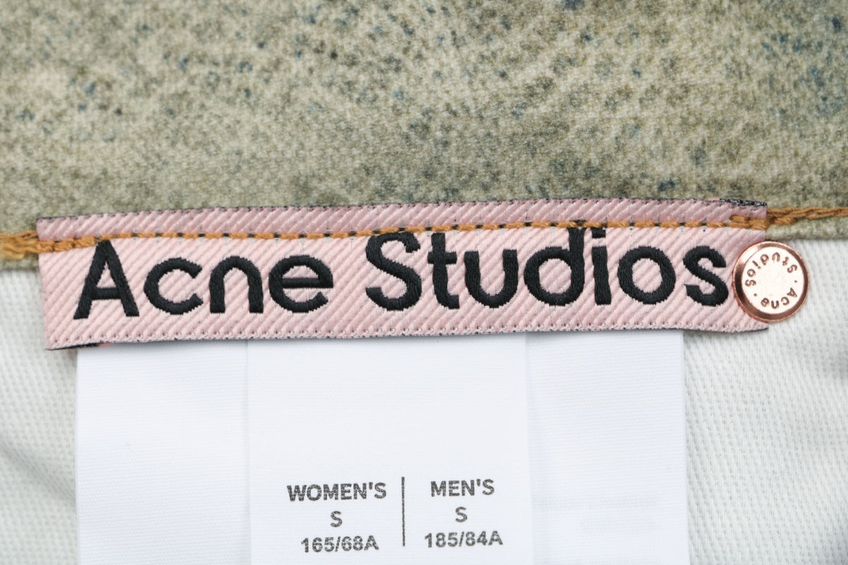 Acne Studios Lace Pearl Chain Trompe-L'Oeil Print Wide Leg Jeans