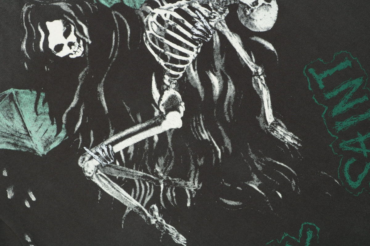 Saint Michael Grim Reaper Demon Angel Graphic Vintage Wash Short Sleeve Tee Black