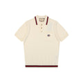 Gucci Interlocking GG Embroidered Web Stripe Polo Shirt Cream
