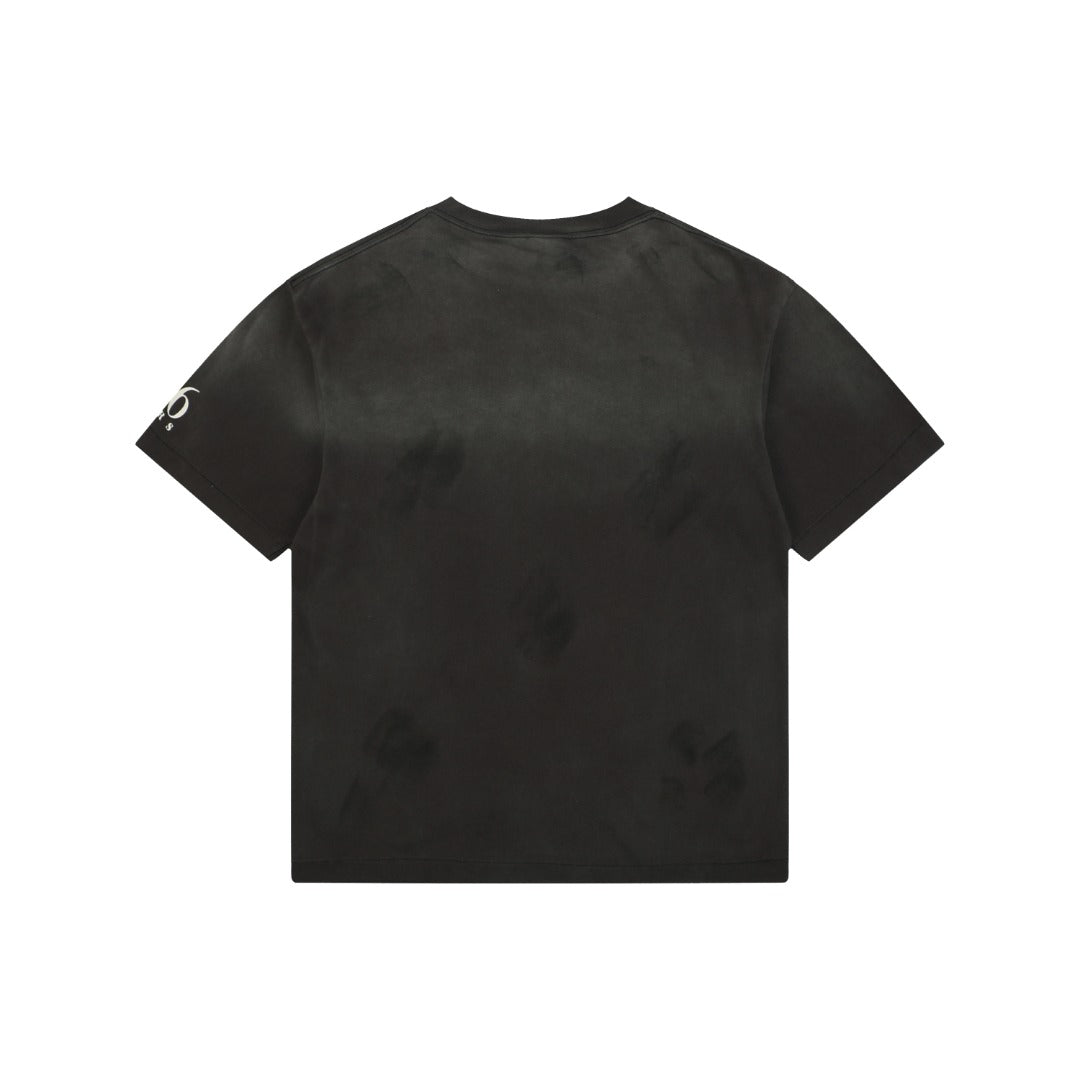 Saint Michael Rainbow SAINT Letter Print Short Sleeve Tee Black