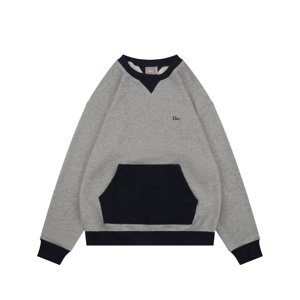 Dior Colorblock Dio Small Logo Crewneck Sweatshirt Grey