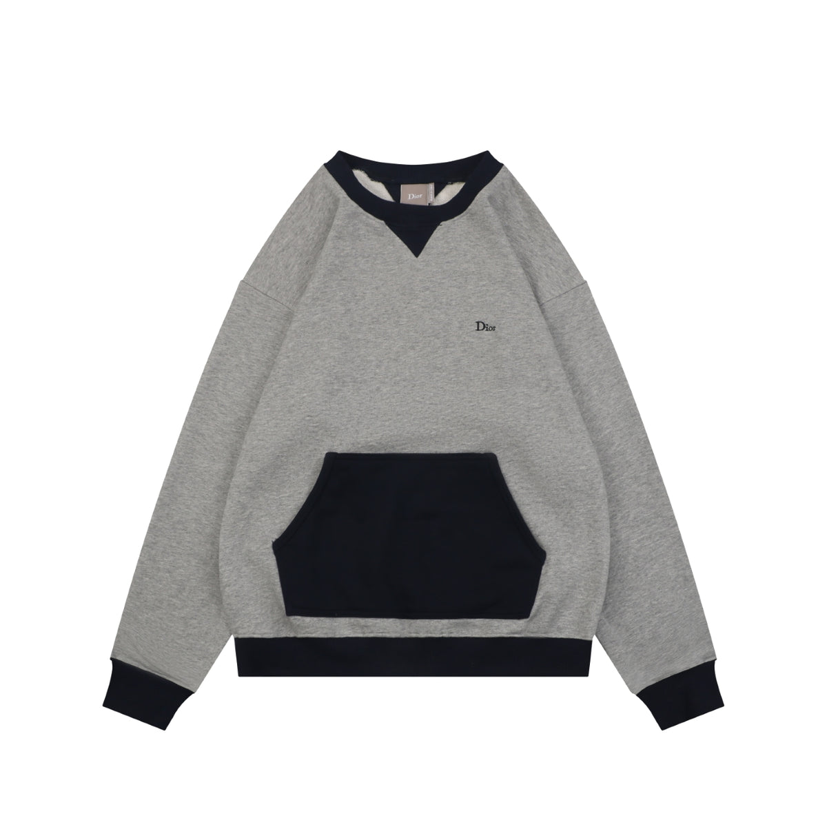 Dior Colorblock Dio Small Logo Crewneck Sweatshirt Grey