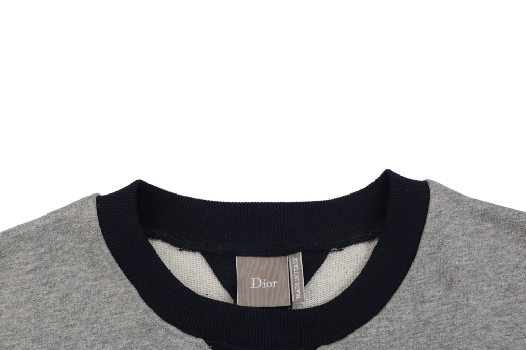 Dior Colorblock Dio Small Logo Crewneck Sweatshirt Grey