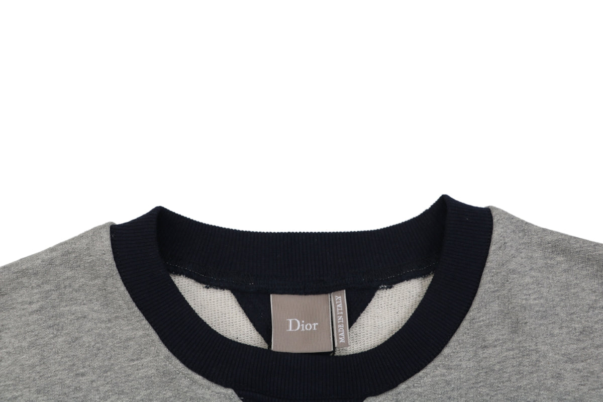 Dior Colorblock Dio Small Logo Crewneck Sweatshirt Grey