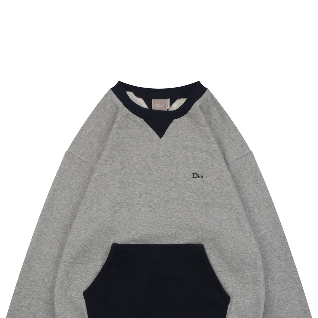 Dior Colorblock Dio Small Logo Crewneck Sweatshirt Grey