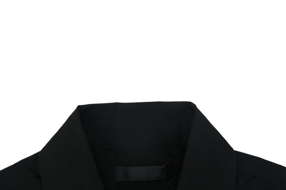 Prada Triangle Logo Pocket Long Sleeve Shirt Black