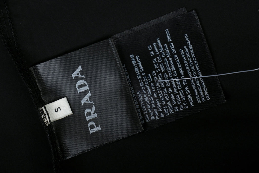 Prada Triangle Logo Pocket Long Sleeve Shirt Black
