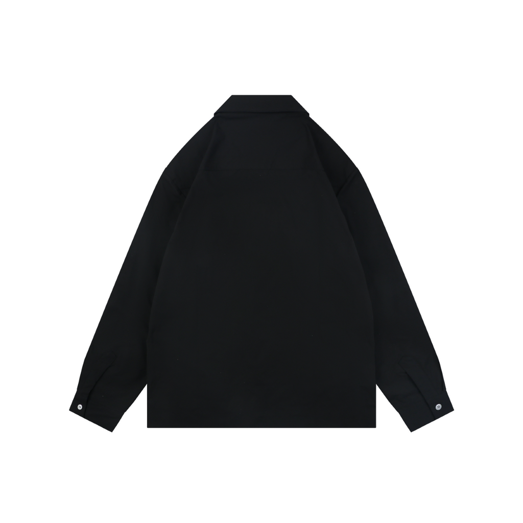 Prada Triangle Logo Pocket Long Sleeve Shirt Black