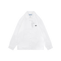 Prada Triangle Logo Pocket Long Sleeve Shirt White