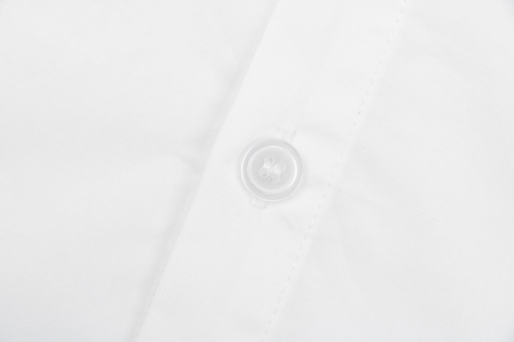 Prada Triangle Logo Pocket Long Sleeve Shirt White