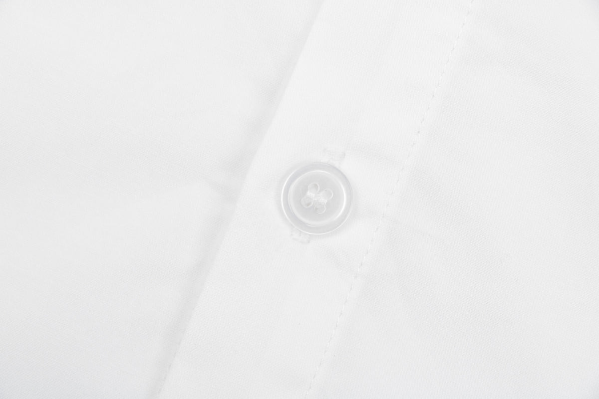 Prada Triangle Logo Pocket Long Sleeve Shirt White