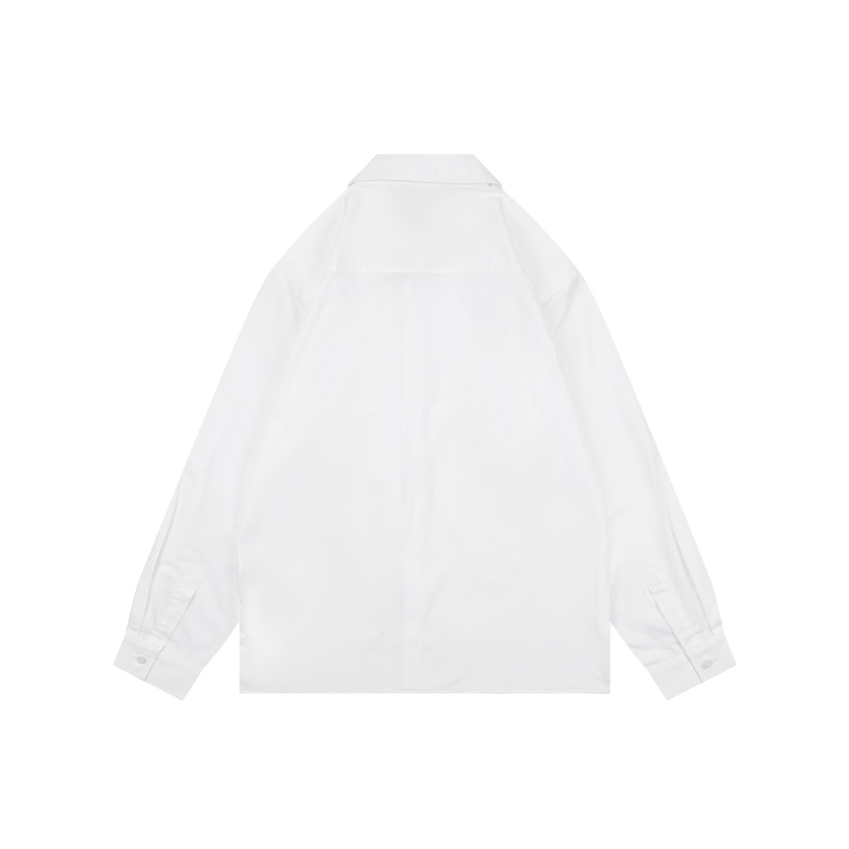 Prada Triangle Logo Pocket Long Sleeve Shirt White