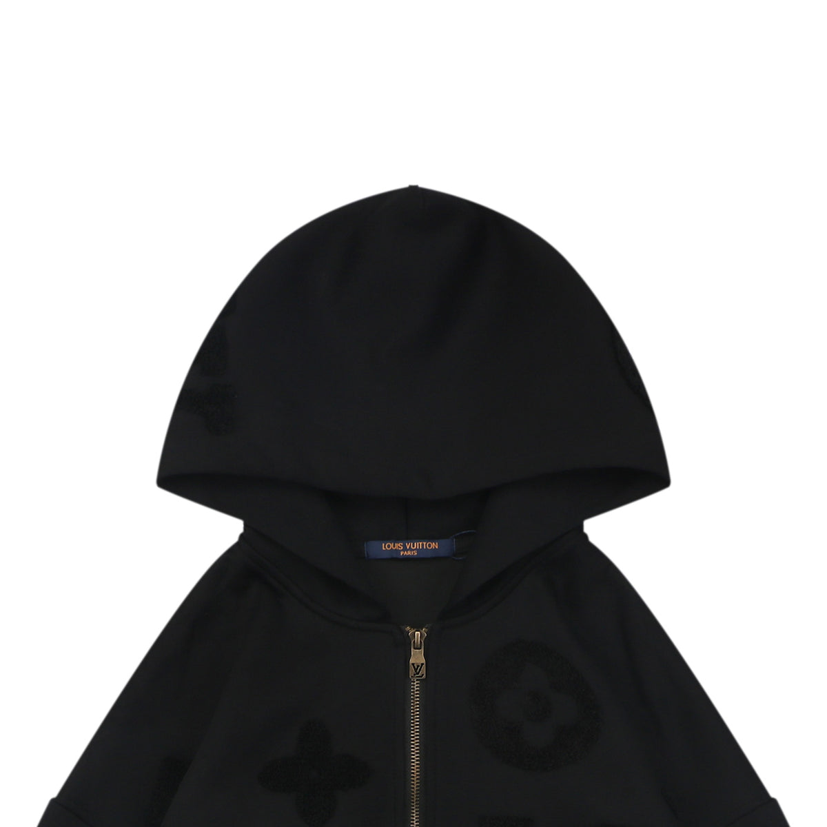 Louis Vuitton Allover Monogram Towel Jacquard Zip-Up Hoodie Jacket Black