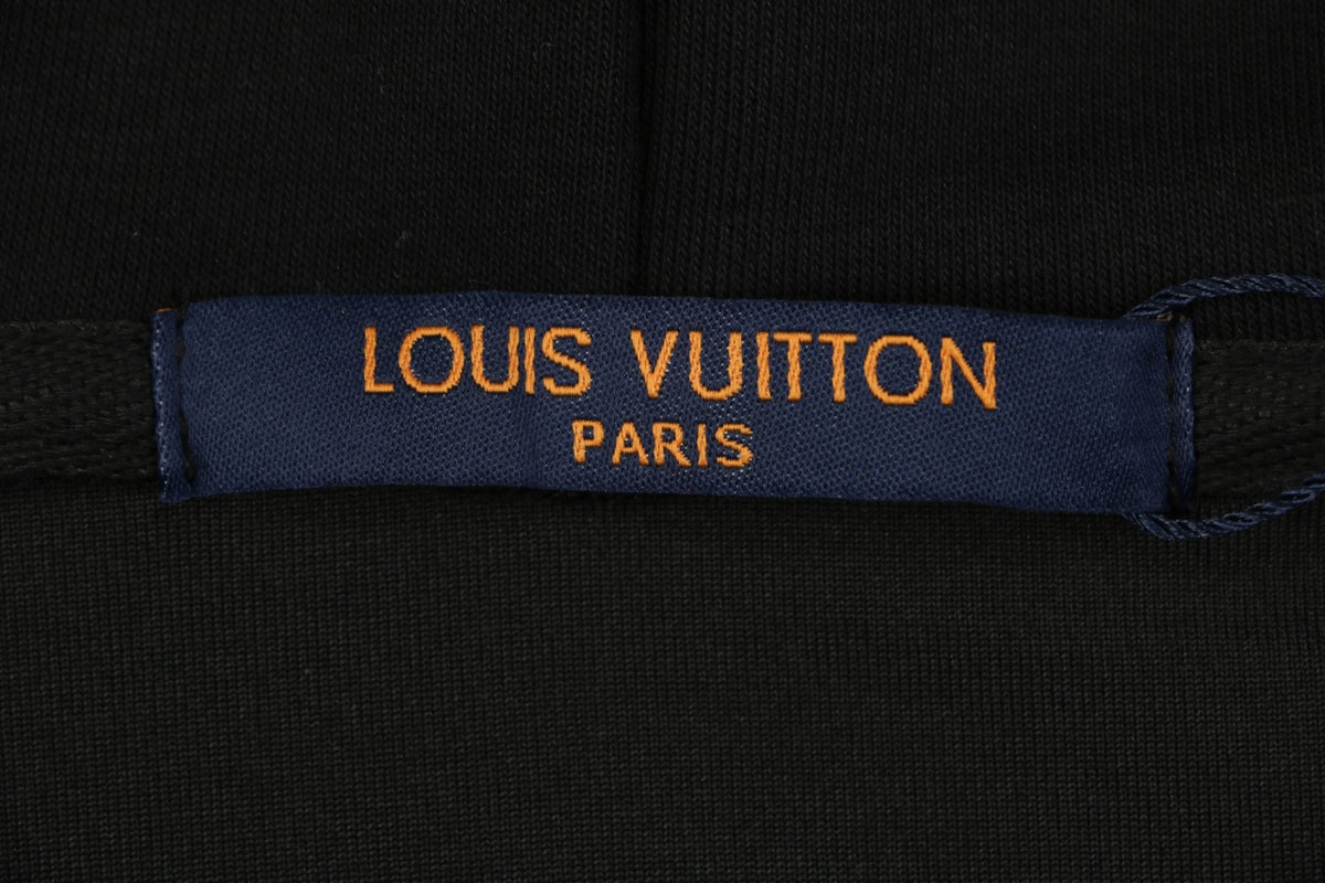 Louis Vuitton Allover Monogram Towel Jacquard Zip-Up Hoodie Jacket Black