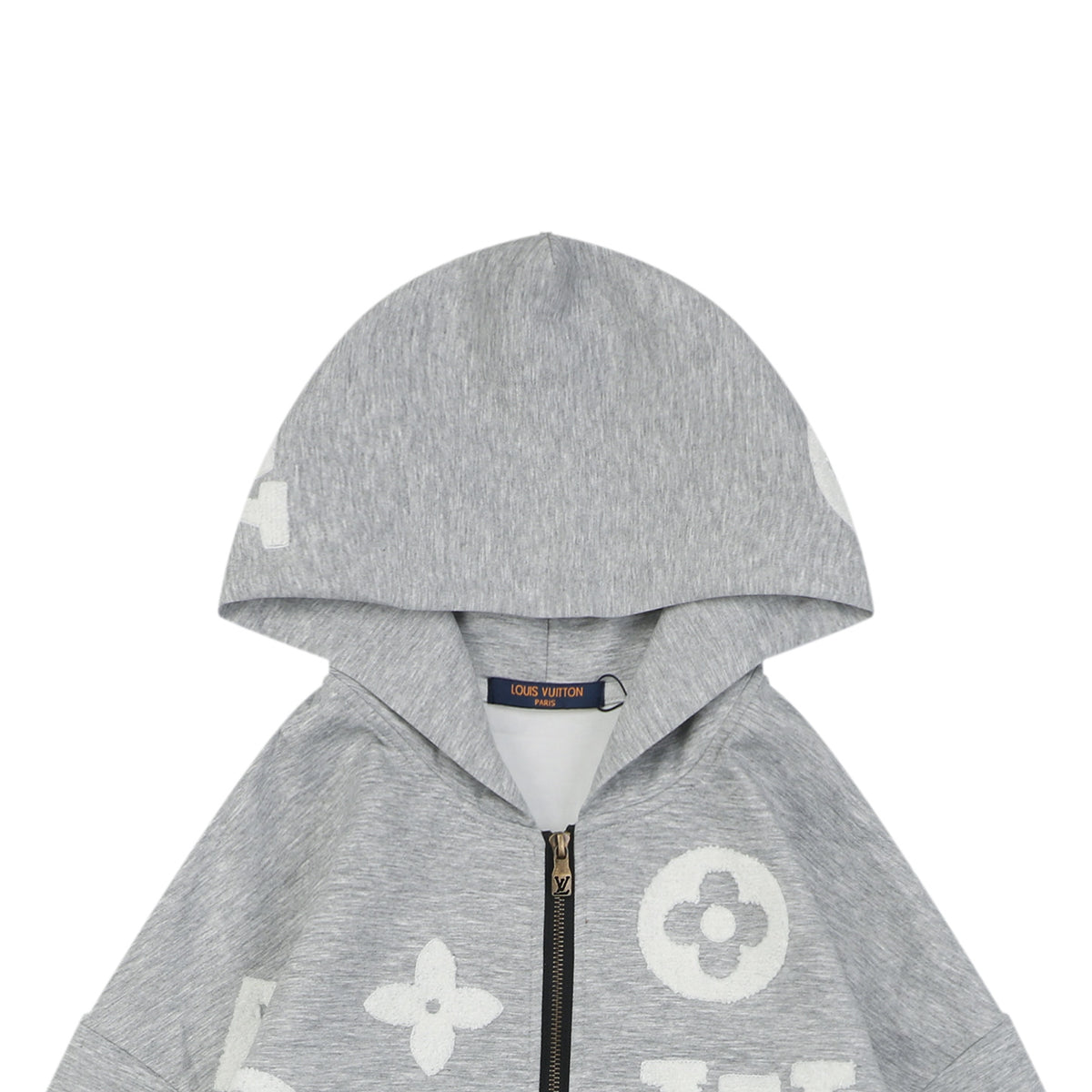 Louis Vuitton Allover Monogram Towel Jacquard Zip-Up Hoodie Jacket Grey