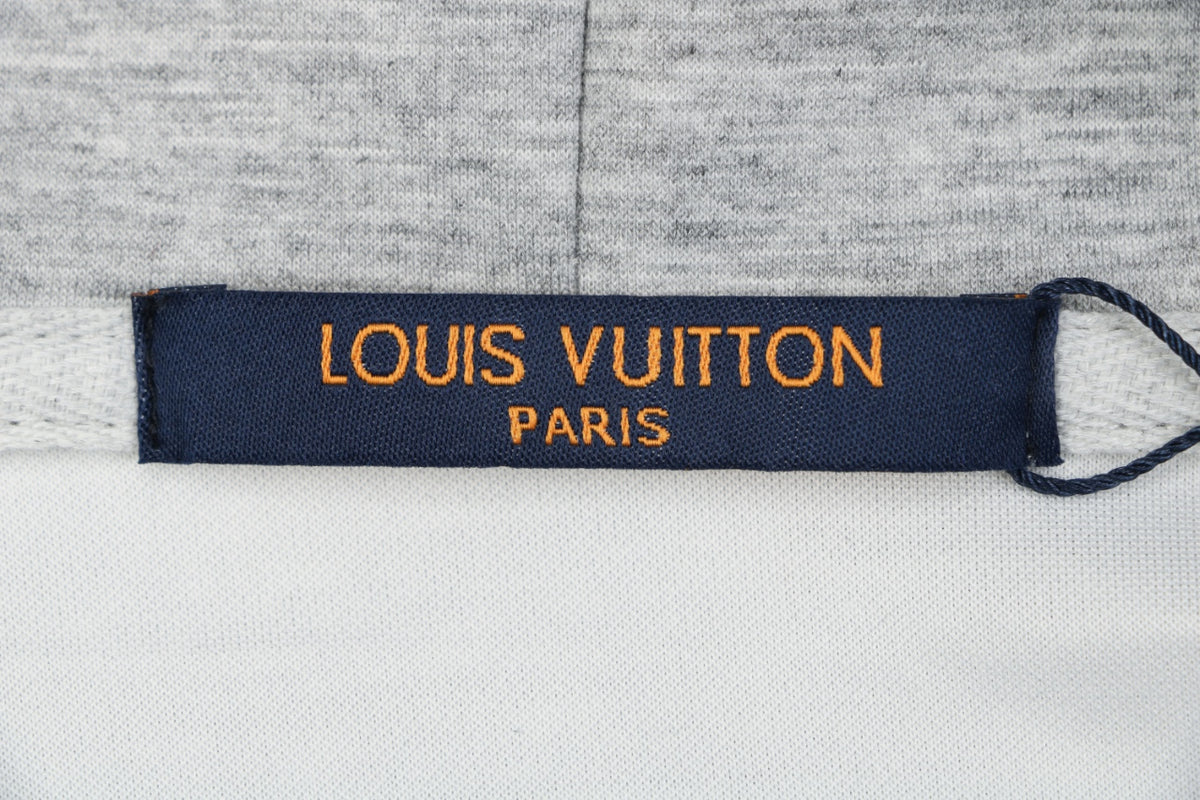 Louis Vuitton Allover Monogram Towel Jacquard Zip-Up Hoodie Jacket Grey