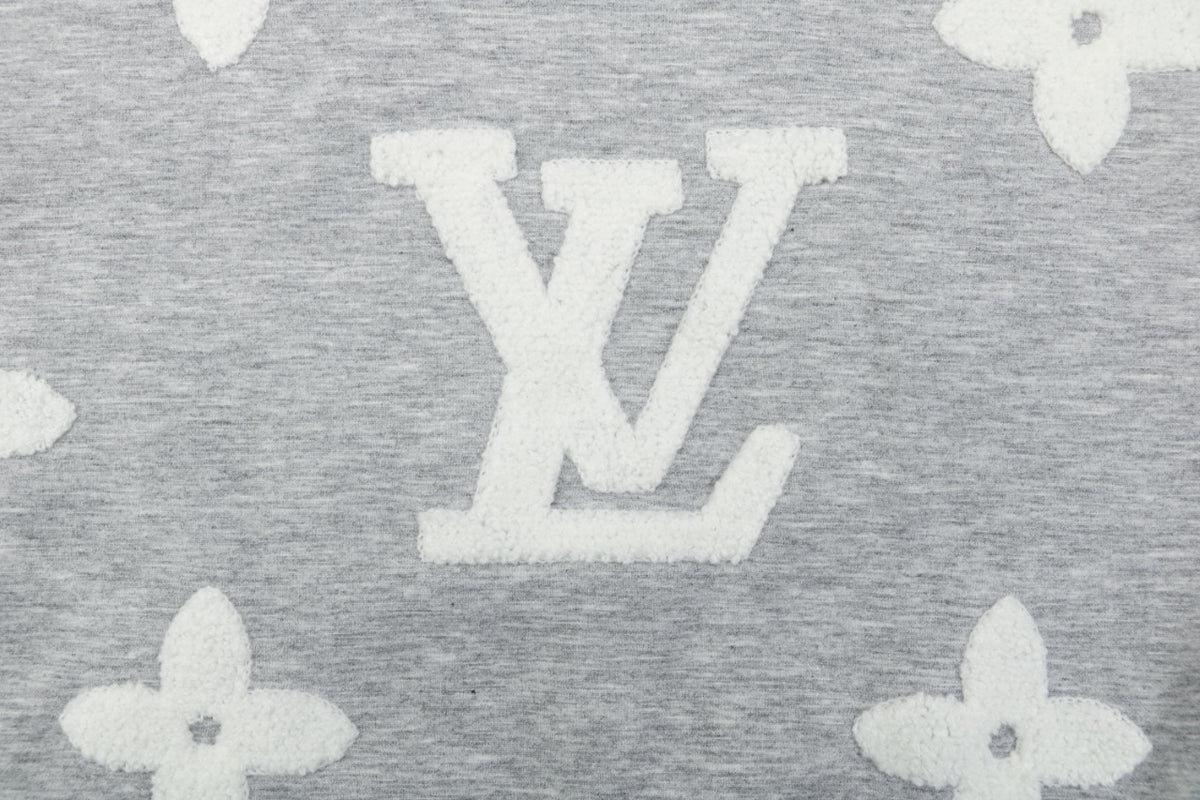 Louis Vuitton Allover Monogram Towel Jacquard Zip-Up Hoodie Jacket Grey
