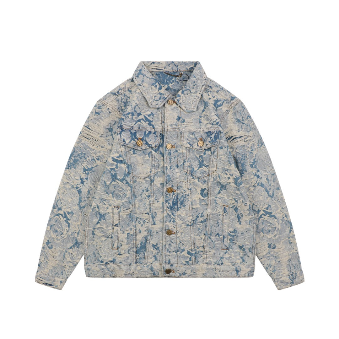 Louis Vuitton Foam Texture All-Over Print Denim Jacket