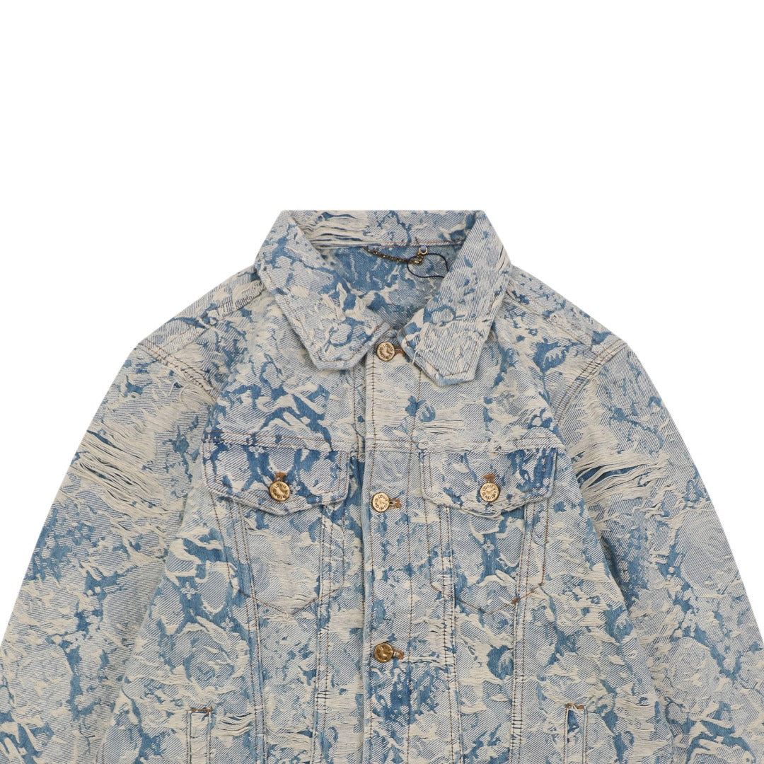 Louis Vuitton Foam Texture All-Over Print Denim Jacket