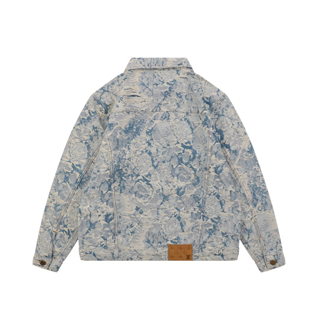 Louis Vuitton Foam Texture All-Over Print Denim Jacket