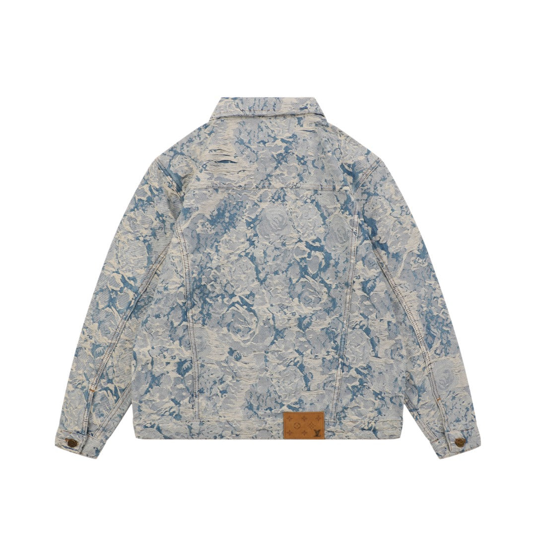 Louis Vuitton Foam Texture All-Over Print Denim Jacket