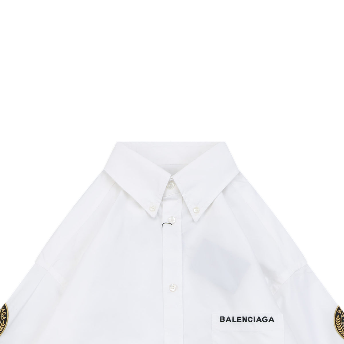 Balenciaga Double Lion Badge Long Sleeve Oversized Shirt