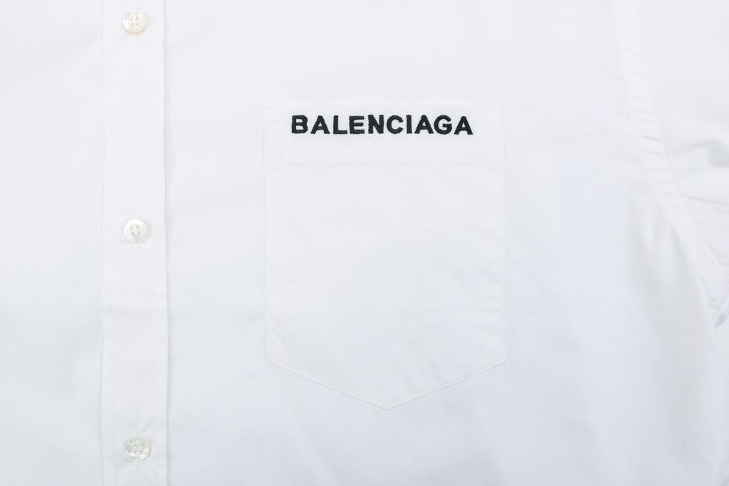 Balenciaga Double Lion Badge Long Sleeve Oversized Shirt