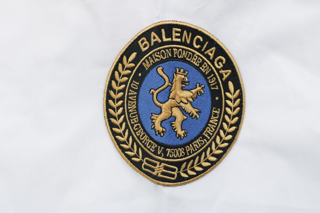 Balenciaga Double Lion Badge Long Sleeve Oversized Shirt