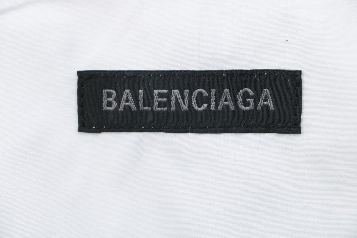 Balenciaga Double Lion Badge Long Sleeve Oversized Shirt