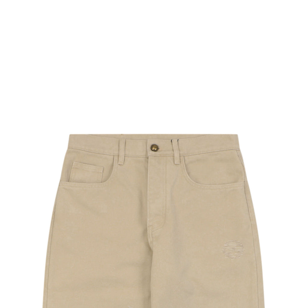 Louis Vuitton Hand-Painted Monogram Stitch Embroidered Straight-Leg Denim Trousers