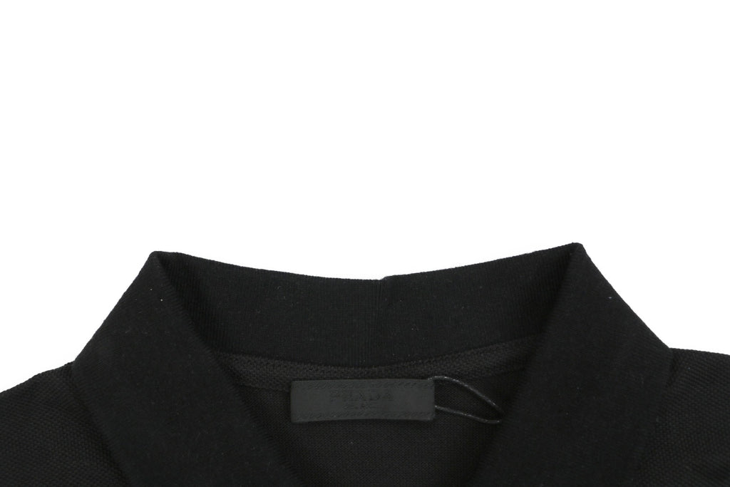 Prada Gold Triangle Logo Piqué Short Sleeve Polo Shirt